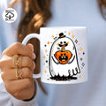 Ghost Holding Pumpkin PNG, Cute Halloween Ghost, Retro Fall Sublimation, Cricut PNG, Printable Digital Download