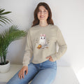Cute Ghost with Pink Bow Crewneck Sweatshirt | Halloween Pumpkin Design