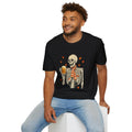 Skeleton with Scarf and Beer T-Shirt | Autumn Leaves, Cozy Fall Illustration