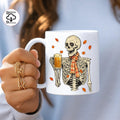 Halloween Skeleton Beer Lover PNG, Fall Skull Clipart, Sublimation Design, Instant Download, Printable PNG