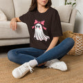 Cute Pink Bow Ghost T-Shirt | Halloween Halloweenie Spooky Shirt