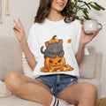 Black Cat on Jack-o'-Lantern T-Shirt | Cute Halloween Pumpkin Cat